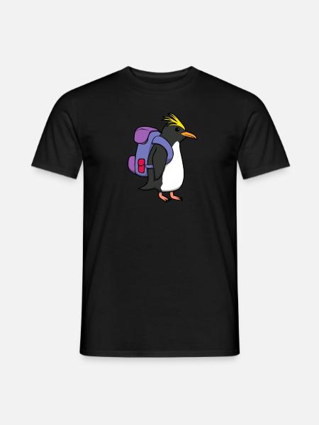Plodding Penguin Wildlife Adventure Hiking - Men's T-Shirt - black