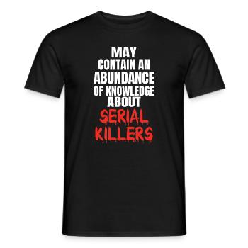 SERIAL KILLER : Knowledge About Serial Killers - T-shirt homme - noir - Devant - AI Model Male 178 light (178cm)