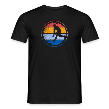Floorball Player Retro Floorball Floorball Player - Men's T-Shirt - black - Front - AI Model Male 178 light (178cm)