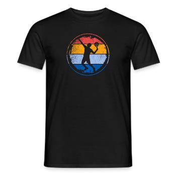 Conception de lecteur de padel vintage avec lecteur de padel - T-shirt homme - noir - Devant - AI Model Male 178 light (178cm)