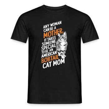 Katze American Bobtail Geschenk - Männer T-Shirt - Schwarz - Vorne - AI Model Male 178 light (178cm)