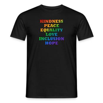 LGBTQ pride values - Men's T-Shirt - black - Front - AI Model Male 178 light (178cm)