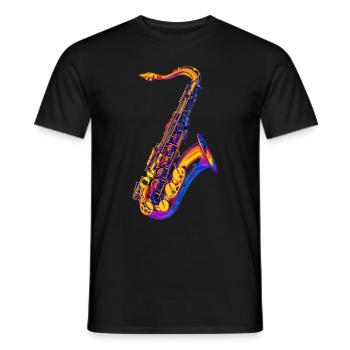 Saxophon - Männer T-Shirt - Schwarz - Vorne - AI Model Male 178 light (178cm)