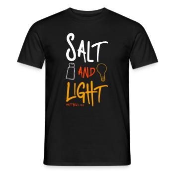 Messages Bible Sel de la Terre Lumière du Monde - T-shirt homme - noir - Devant - AI Model Male 178 light (178cm)