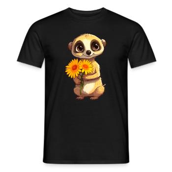Cute meerkat - Men's T-Shirt - black - Front - AI Model Male 178 light (178cm)
