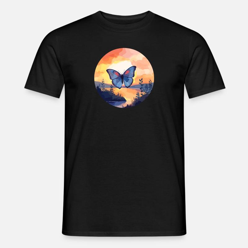 Blauer Morpho-Schmetterling - Männer T-Shirt - Schwarz