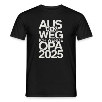 Out of the Way I'm going to be a grandpa in 2025 - Men's T-Shirt - black - Front - AI Model Male 178 light (178cm)