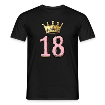 18 Zahl Krone - Männer T-Shirt - Schwarz - Vorne - AI Model Male 178 light (178cm)