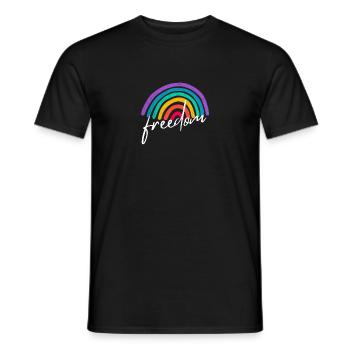 LGBTQ+ Regenbogen Freedom Lesbian Gay Pride - Männer T-Shirt - Schwarz - Vorne - AI Model Male 178 light (178cm)