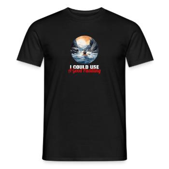 Kajakfahren, Kajakfahren, Paddeln, Paddeln - Männer T-Shirt - Schwarz - Vorne - AI Model Male 178 light (178cm)