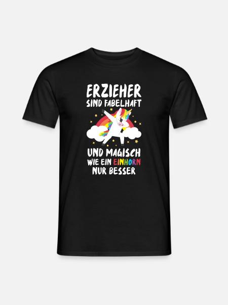 Erzieherin Einhorn Pädagogin Beruf - Männer T-Shirt - Schwarz
