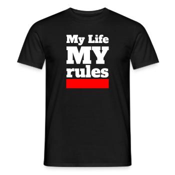 Ma vie Mes règles - T-shirt homme - noir - Devant - AI Model Male 178 light (178cm)