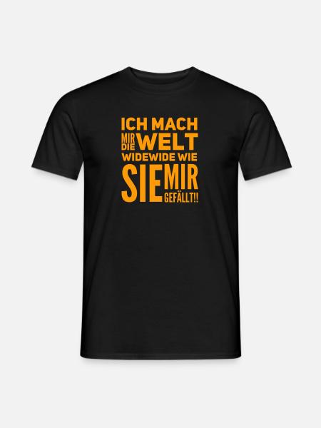 Ich mach mir die Welt widewide wie sie mir gefällt - Männer T-Shirt - Schwarz