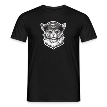CHAT PIRATE 1 - T-shirt homme - noir - Devant - AI Model Male 178 light (178cm)