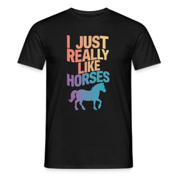 Pferd Pferde Reiten Pferdereiten Sprungreiten - Männer T-Shirt - Schwarz - Vorne - AI Model Male 178 light (178cm)