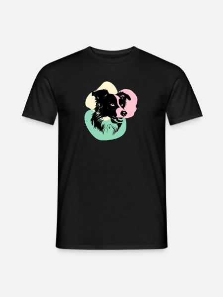 Tête de Border Collie 2 - T-shirt homme - noir