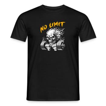 No Limit Hard Workout Skull with Dumbbell - Men's T-Shirt - black - Front - AI Model Male 178 light (178cm)