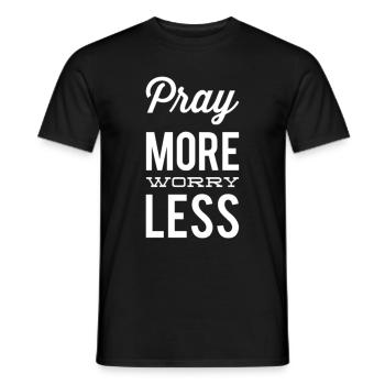 Pray More Worry Less - Men's T-Shirt - black - Front - AI Model Male 178 light (178cm)