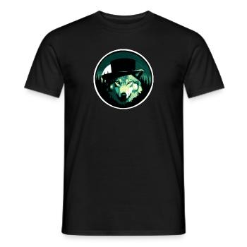 Wolf mit Hut - Männer T-Shirt - Schwarz - Vorne - AI Model Male 178 light (178cm)