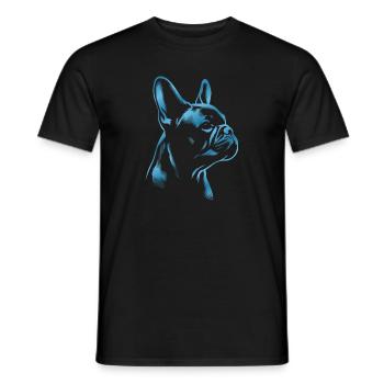 French Bulldog blue - Men's T-Shirt - black - Front - AI Model Male 178 light (178cm)
