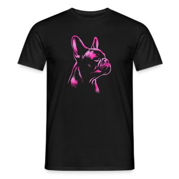 Französische Bulldogge Zeichnung Kopf pink - Männer T-Shirt - Schwarz - Vorne - AI Model Male 178 light (178cm)