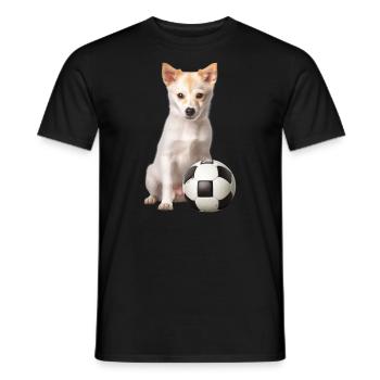Chien avec balle - T-shirt homme - noir - Devant - AI Model Male 178 light (178cm)