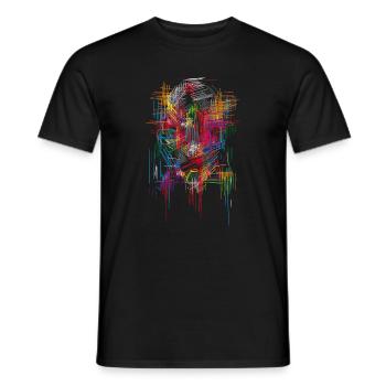 Scifi architecture head - Men's T-Shirt - black - Front - AI Model Male 178 light (178cm)
