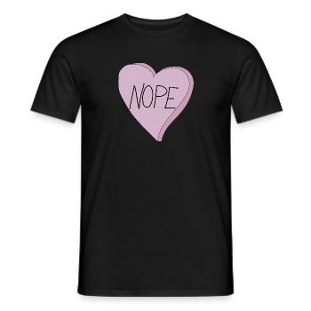 Sans-Valentin Cœur Nope Humour - T-shirt homme - noir - Devant - AI Model Male 178 light (178cm)