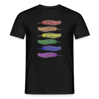 Feathers Rainbow - Men's T-Shirt - black - Front - AI Model Male 178 light (178cm)