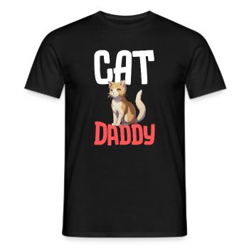 Katzenpapa: Robuste Typografie - Männer T-Shirt - Schwarz - Vorne - AI Model Male 178 light (178cm)