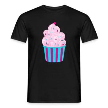 Icecream Cup Deko Eis Streifen Sommer Fun Fan - Männer T-Shirt - Schwarz - Vorne - AI Model Male 178 light (178cm)