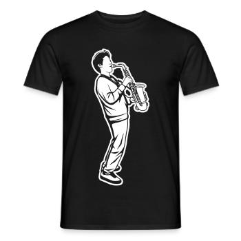 Saxophone Enfant - T-shirt homme - noir - Devant - AI Model Male 178 light (178cm)