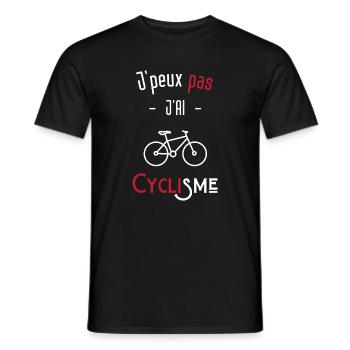j'peux pas j'ai cyclisme - T-shirt homme - noir - Devant - AI Model Male 178 light (178cm)