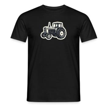 Traktor Linienzeichnung Vintage - Männer T-Shirt - Schwarz - Vorne - AI Model Male 178 light (178cm)