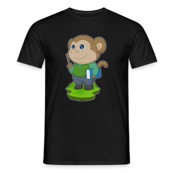 Monkey Teacher Book School - Men's T-Shirt - black - Front - AI Model Male 178 light (178cm)