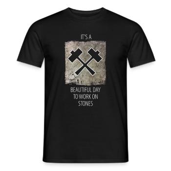 Stonemason Stone Sculptor Saying - Men's T-Shirt - black - Front - AI Model Male 178 light (178cm)