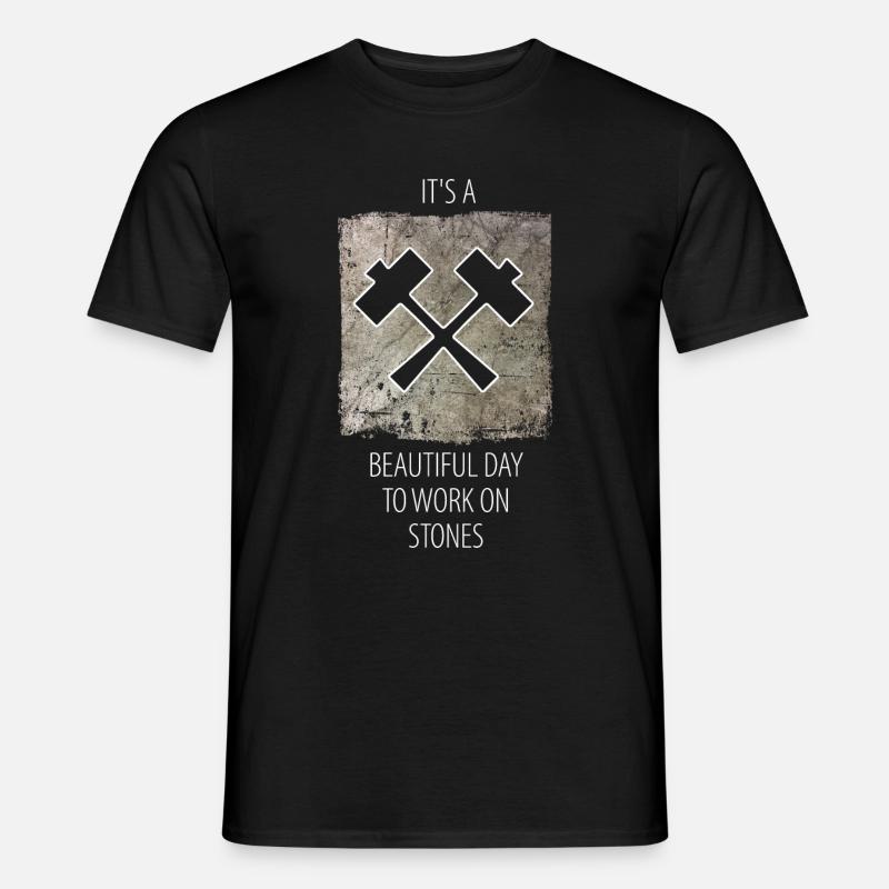 Steinmetz Steinbildhauer Spruch - Männer T-Shirt - Schwarz