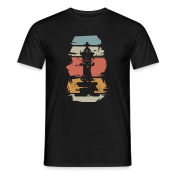 retro chess king game vintage illustration icon - Men's T-Shirt - black - Front - AI Model Male 178 light (178cm)