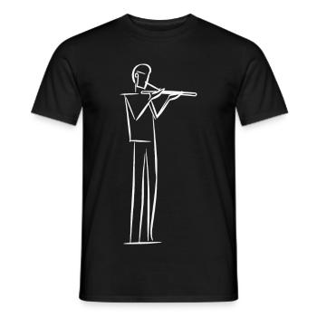Flautist Line Art - Men's T-Shirt - black - Front - AI Model Male 178 light (178cm)