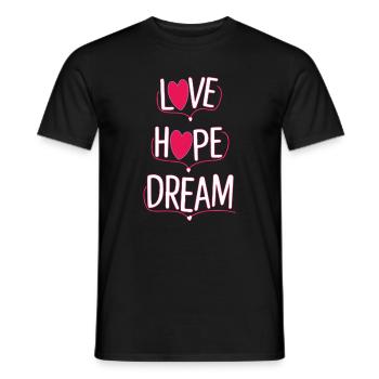 Liebe Hoffnung Traum Neon Herz Design - Männer T-Shirt - Schwarz - Vorne - AI Model Male 178 light (178cm)