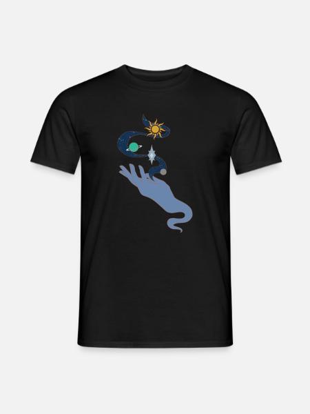Universe in hand colour - Männer T-Shirt - Schwarz