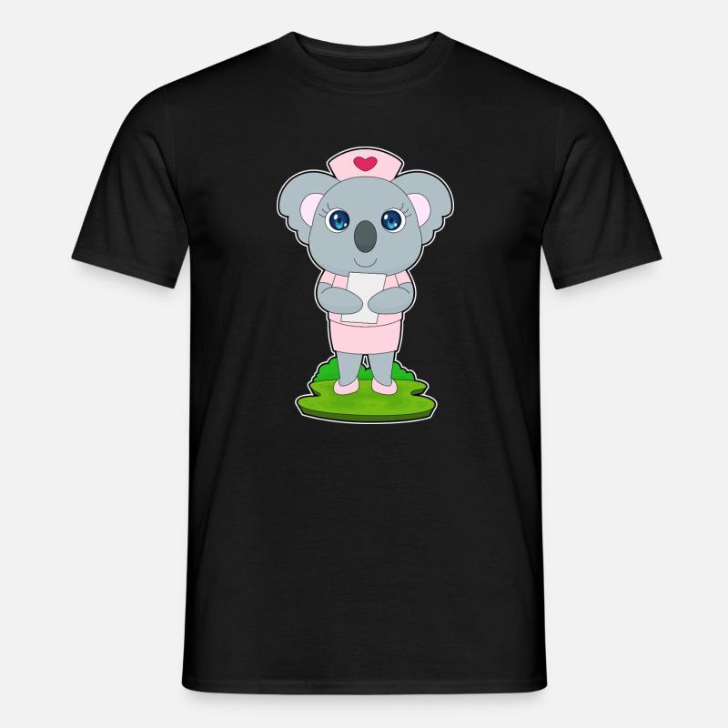 Koala Krankenschwester - Männer T-Shirt - Schwarz