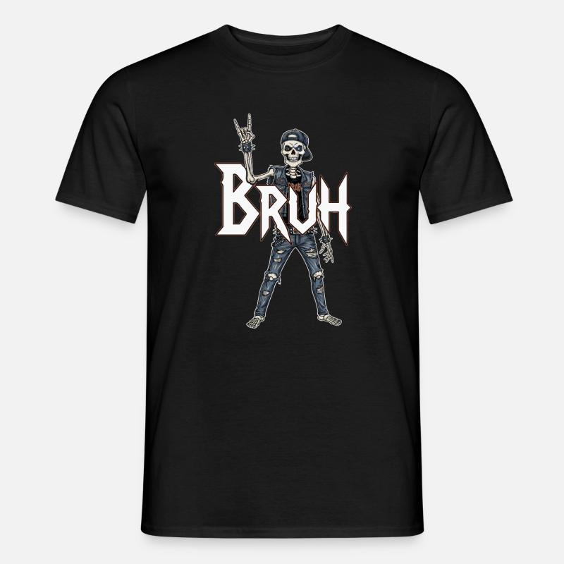 Bruh Skeleton Wippe - Männer T-Shirt - Schwarz