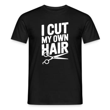 Je me coupe les cheveux moi-même - T-shirt homme - noir - Devant - AI Model Male 178 light (178cm)