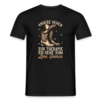 Line Dancing Cowboy Line Dancer Line Dance - Männer T-Shirt - Schwarz - Vorne - AI Model Male 178 light (178cm)