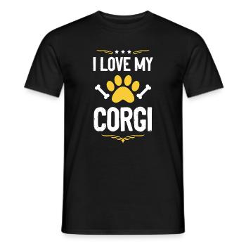 Ich liebe meinen Corgi - Männer T-Shirt - Schwarz - Vorne - AI Model Male 178 light (178cm)