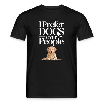 I Prefer Dogs Over People - Men's T-Shirt - black - Front - AI Model Male 178 light (178cm)