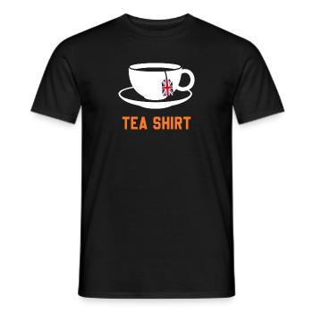 Tea Shirt – Calm Teacup Pun - Men's T-Shirt - black - Front - AI Model Male 178 light (178cm)