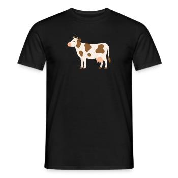 Pastellkuh mit braunen Flecken - Männer T-Shirt - Schwarz - Vorne - AI Model Male 178 light (178cm)