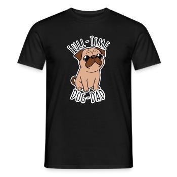 Full Time Pug Dad - Full Time Dog Dad - Men's T-Shirt - black - Front - AI Model Male 178 light (178cm)